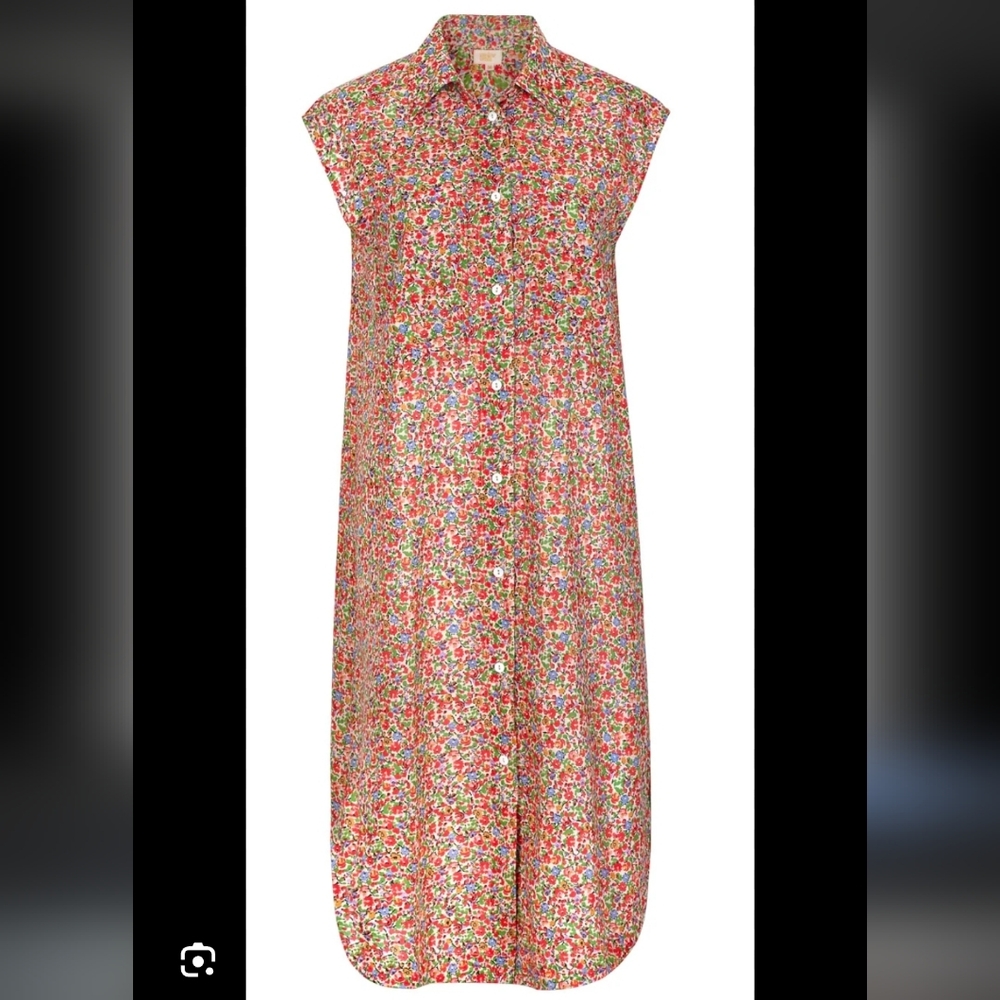 NWT Caroline Flower Bay Button-Front Midi Dress | Cover Up - Sunshine Tienda !!